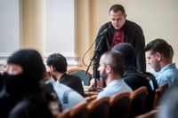 Åklagaren Gabor Schmidt under rättegången i Ungern. Arkivbild.