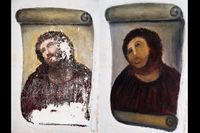 Cecilia Giménez ”restaurering” av en Jesusmålning spreds och hånades på nätet 2012.