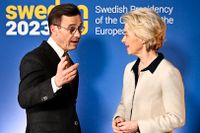 Statsminister Ulf Kristersson och EU-kommissionens ordförande Ursula von der Leyen.