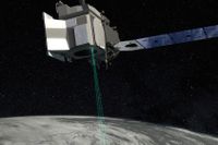 Konceptbild från Nasa hur Icesat-2 kommer att se ut