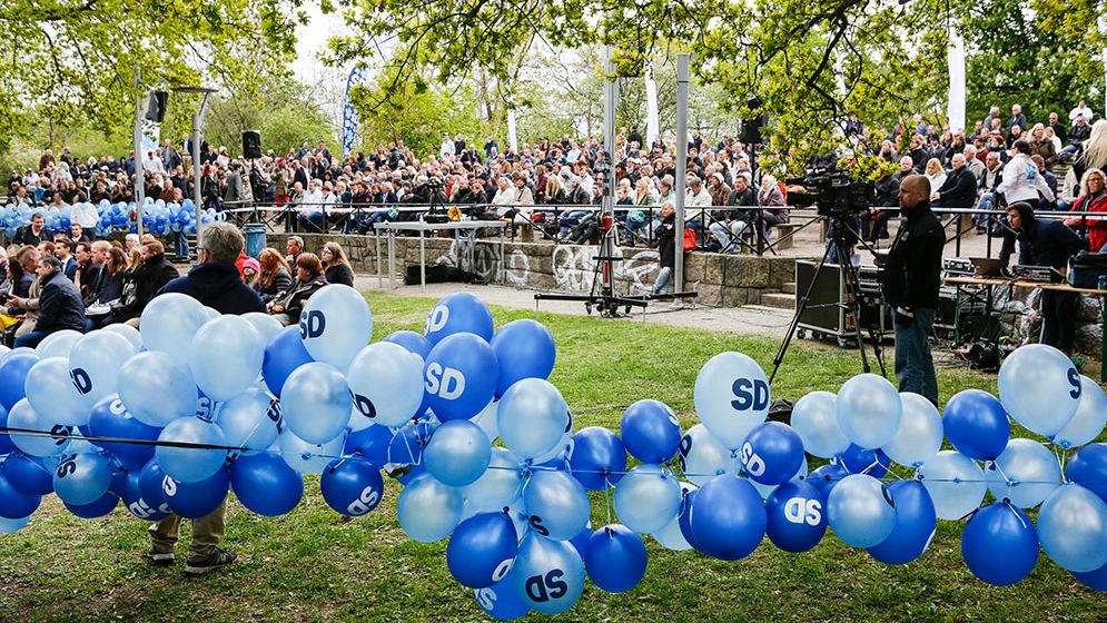 Sverigedemokrater samlas inför lansering av partiets vårkampanj och partiledaren Jimme Åkessons vårtal i år.