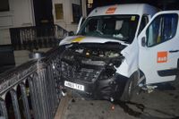 Skåpbilen som användes vid terrorattacken på ett foto från brittisk polis.