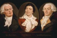 De franska revolutionsledarna Georges-Jacques Danton, Jean Paul Marat och Maximilien Robespierre.