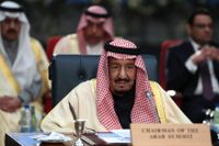 Saudiarabiens kung Salman under toppmötet i Sharm el-Sheikh.