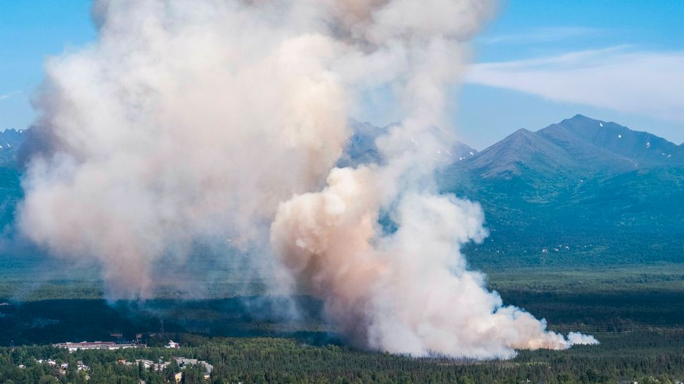 Skogsbränder i närheten av Anchorage, Alaska.
