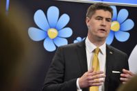 Sverigedemokraternas Oscar Sjöstedt, ekonomisk-politisk talesperson, (SD) presenterar partiets budgetmotion.
