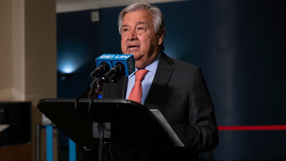 FN:s generalsekreterare António Guterres säger att det inte finns något naturligt med omfattningen av världens naturkatastrofer. Arkivbild.