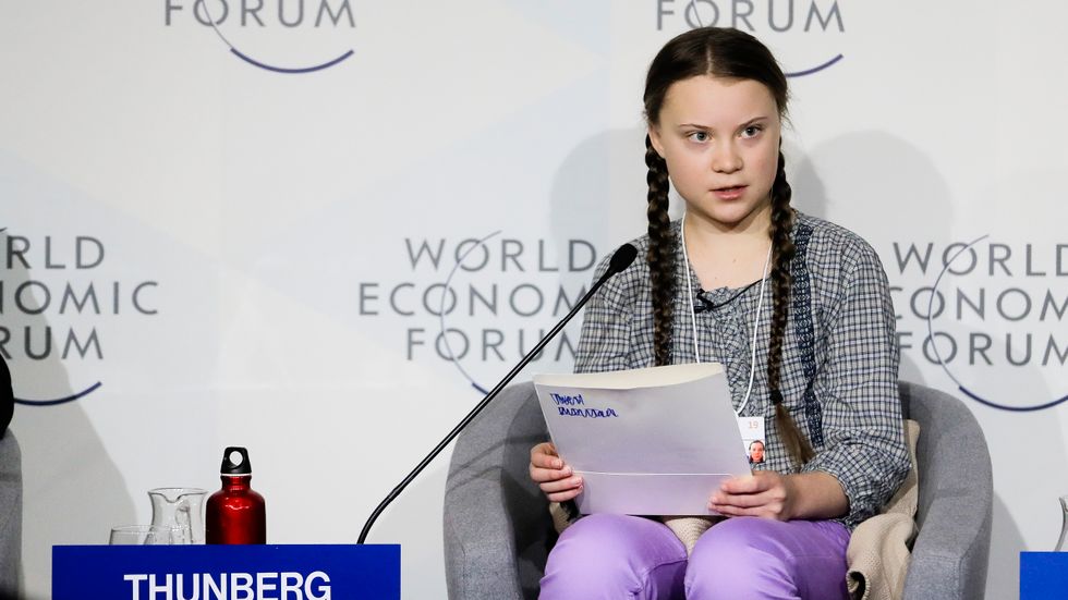 Greta Thunberg talade i Davos.