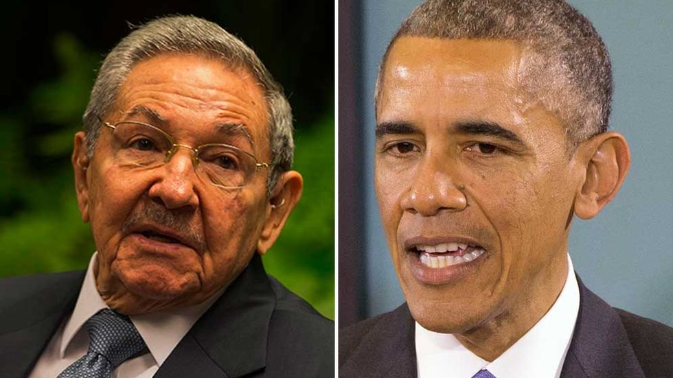 Raul Castro och Barack Obama.