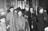 Judiska flyktingbarn på Stockholms centralstation 1939.