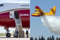 Det är skillnad på plan och plan. Här 747 Supertanker och Bombardier 415.