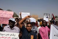 Demonstranter i Khartum i Sudan tidigare i maj.