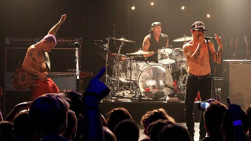 Red Hot Chili Peppers på scenen i West Hollywood, Californien, den 22 augusti i år.