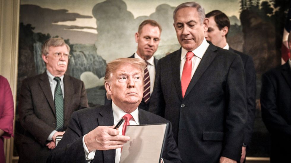 USA:s president Donald Trump och Israels premiärminister Benjamin Netanyahu.
