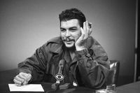 Ernesto "Che" Guevara under en intervju i det amerikanska tv-bolaget CBS program "Face the nation" i New York, den 13 december 1964. Arkivbild.