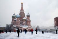 Röda torget: Vasilijkatedralen och Kreml.