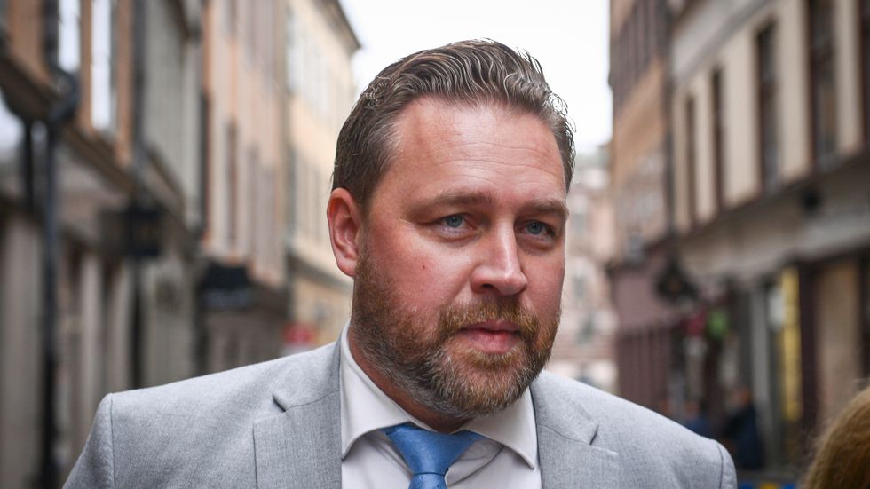 Mattias Karlsson, riksdagsledamot för Sverigedemokraterna och ledamot i partistyrelsen, är ordförande för stiftelsen. Arkivbild.