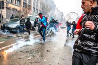 Förstörelsen var stor när marockansk segerglädje urartade i kravaller i Bryssel i söndags.