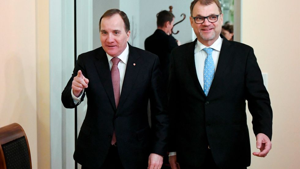Statsminister Stefan Löfven (S) på besök hos sin finländske statsministerkollega Juha Sipilä i Helsingfors.
