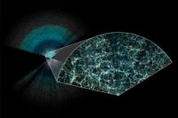 Spektroskopet Desi i Arizona håller på att ta fram den största och mest omfångsrika tredimensionella kartan över universums galaxer hittills. Ill: Claire Lamman/Desi