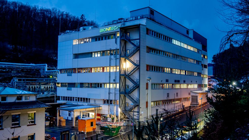 Biontechs fabrik i Marburg, Tyskland. Arkivbild.
