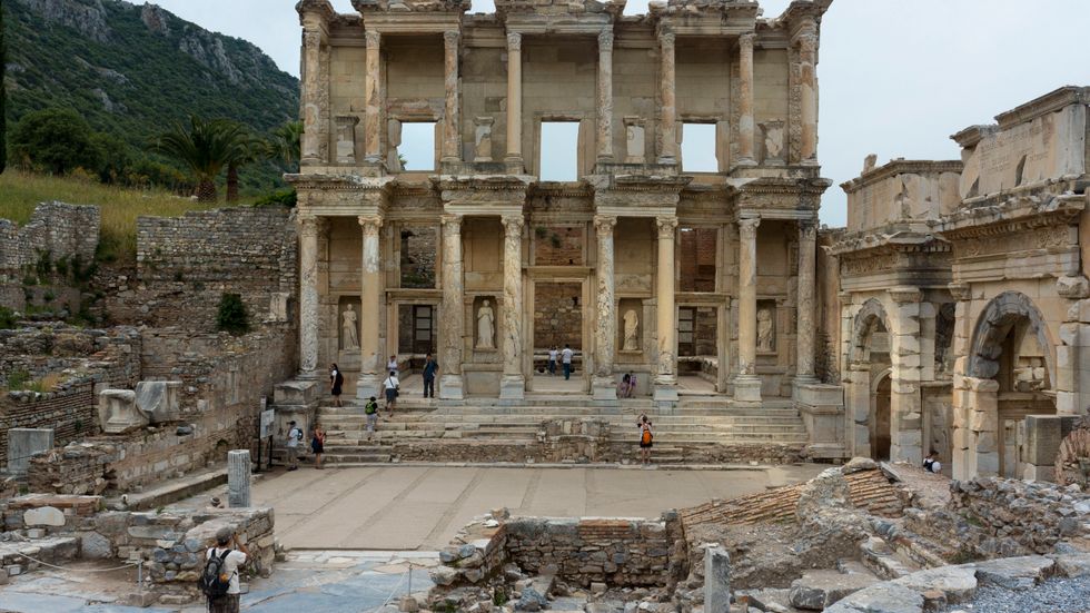 Celsus-Bibliothek, Ephesus, Izmir, Turkiet.
