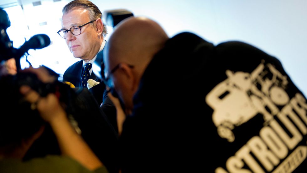 Konkursförvaltaren Hans L Bergqvist hoppas att arbetet med Saab Automobiles ska kunna avslutas under 2021. Här är på bild i samband med konkursen för tio år sedan. Arkivbild.