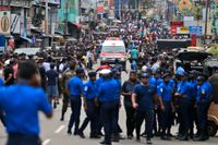 Poliser i huvudsatden Colombo i samband med attacken.