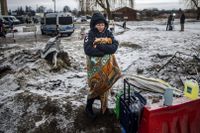En ung ukrainska har flytt kriget och tagit sig till Medyka på den polska sidan av gränsen.