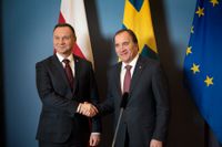 Polens president mötte Sveriges statsminister på onsdagen.