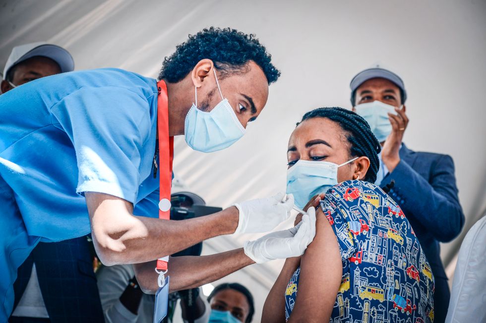 Vaccination med AstraZeneca i Etiopien.