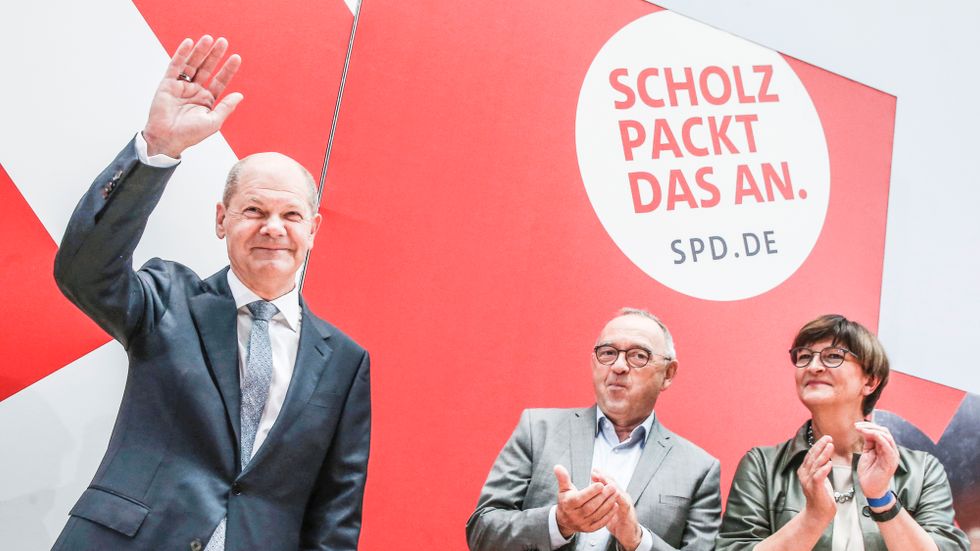 De tyska socialdemokraterna med Olaf Scholz i spetsen fick närmare 26 procent av rösterna.