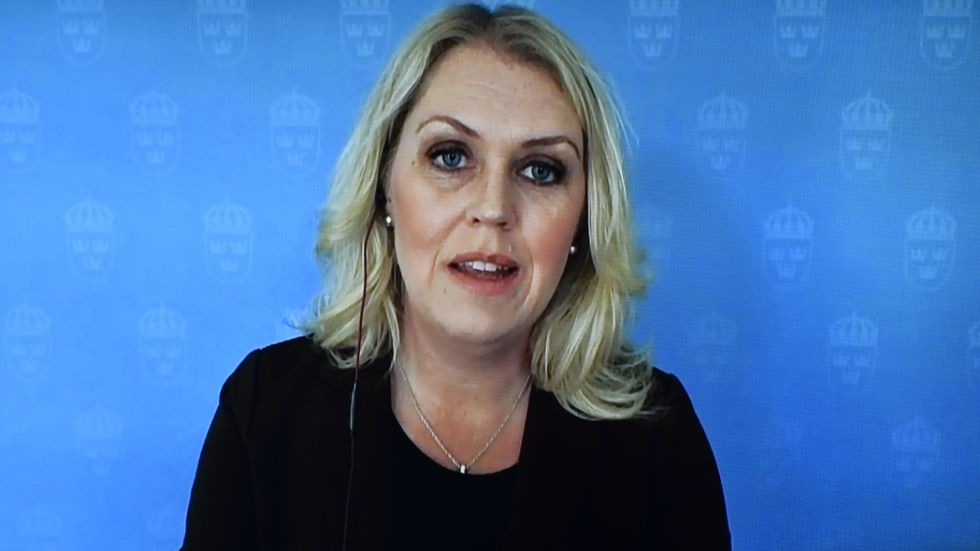 Socialminister Lena Hallengren (S) får nej från riksdagen på förslaget till narkotikastrategi. Arkivbild.