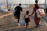 Syrier i ett flyktingläger i norra Irak. Arkivbild.