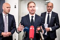 Danmarks finansminister Nicolai Wammen under pressträffen.