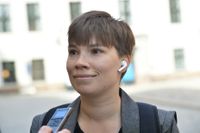 Miljöpartiets representant i Migrationskommittén Annika Hirvonen Falk vill ha nya förhandlingar om flyktingpolitiken i höst. Arkivbild.