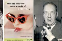 Stanley Kubrick läser manus tillsammans med Sue Lyon som spelade titelrollen i ”Lolita”. Till höger manusförfattaren Vladimir Nabokov.