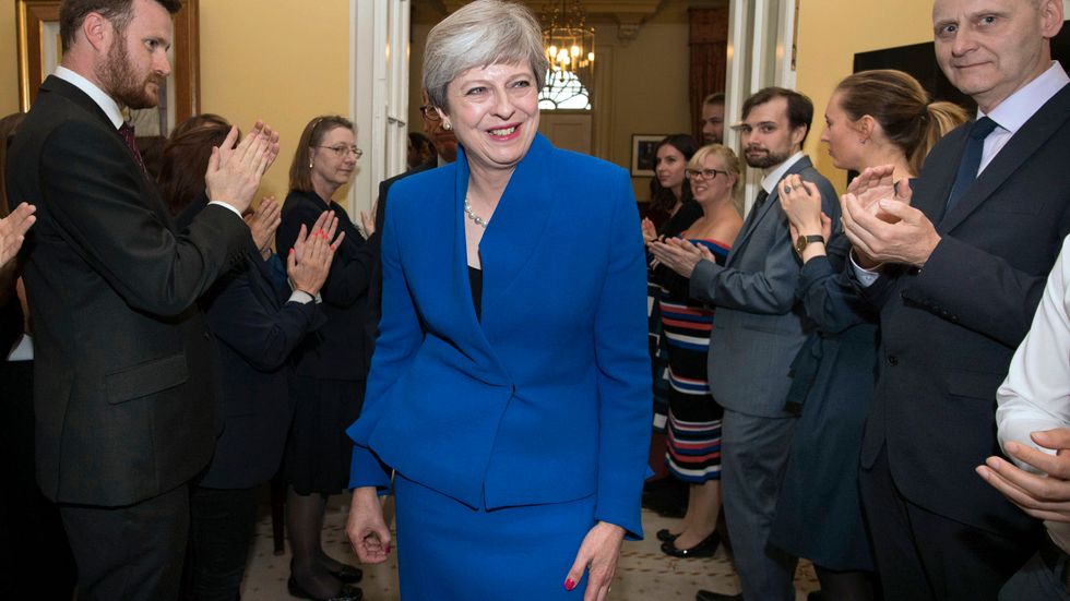Premiärminister Theresa May på 10 Downing Street.