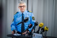 Rikspolischef Anders Thornberg under dagens pressträff.
