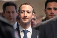 Facebooks vd och grundare Mark Zuckerberg inför ett förhör i Washington i april 2018. 
