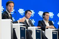 Premiärministrarna Mark Rutte, Manuel Valls och Alexis Tsipras, från Holland, Frankrike respektive Grekland, gav en dyster bild av läget i Europa.