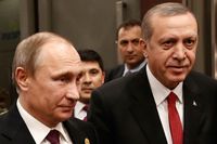 Vladimir Putin och Recep Tayyip Erdoğan på G20-mötet i Turkiet den 15 november.