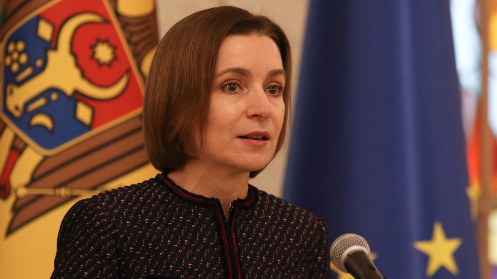 President Maia Sandu säger att Rysslands försök att störta Moldaviens regeringen "inte kommer att lyckas". Arkivbild.