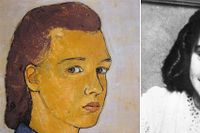 Charlotte Salomon (t.v) och Anne Frank (t.h.). Självporträttet på Charlotte Salomon går att se på Judiska museet i Amsterdam. 
