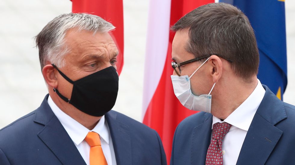 Premiärministrarna Viktor Orbán och Mateusz Morawiecki – säger fortsatt nej till EU:s nästa långtidsbudget.