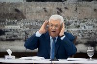 Den palestinske presidenten Mahmud Abbas under ett möte i Ramallah på söndagen.