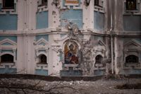 En kyrka i Charkiv som skadats i en rysk attack. Hittills har Unesco bekräftade uppgifter om skador på 29 religiösa byggnader. Arkivbild.