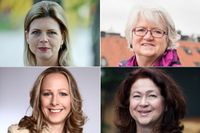 Sofia Jarl, Centerkvinnorna, Carina Ohlsson, S-kvinnor, Cecilia Elving, Liberala Kvinnor och Ewa Larsson, Gröna Kvinnor. 
