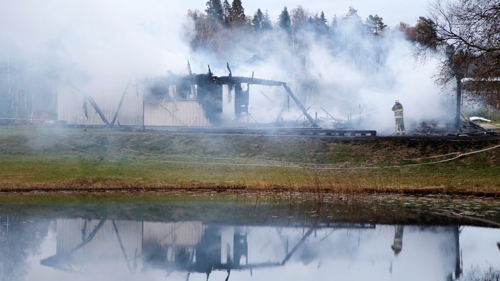 Arkiv, brand på Rosenkullens asylboende utanför Munkedal 20 oktober.