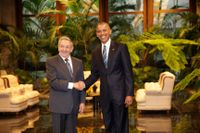Kubas president Raúl Castro och USA:s president Barack Obama.